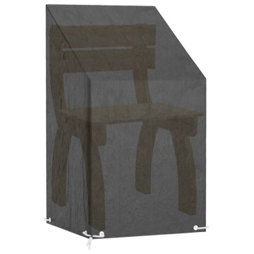 vidaXL Καλύμματα Καρέκλας με 8 Κρίκους 2 τεμ. 65x65x80/120cm Πολυαιθ.