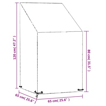 vidaXL Καλύμματα Καρέκλας με 8 Κρίκους 2 τεμ. 65x65x80/120cm Πολυαιθ.