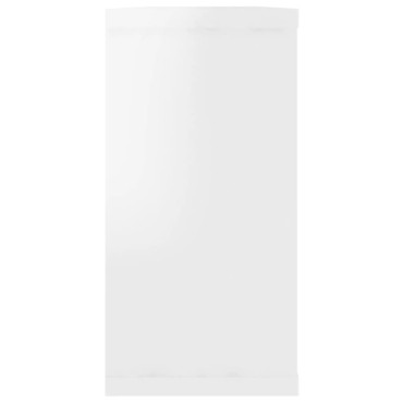 vidaXL Ράφια Κύβοι Τοίχου 4 τεμ. Γυαλ. Λευκό 100x15x30cm Επεξ. Ξύλο