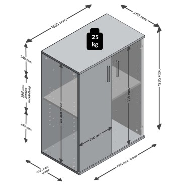 FMD Ντουλάπι Δίφυλλη Λευκό και Γκρι 60x35x83cm 1 τεμ.