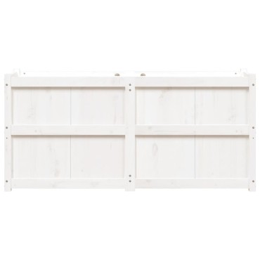 vidaXL Ζαρντινιέρα Λευκή 150 x 50 x 70 εκ. από Μασίφ Ξύλο Πεύκου