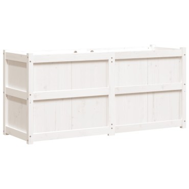 vidaXL Ζαρντινιέρα Λευκή 150 x 50 x 70 εκ. από Μασίφ Ξύλο Πεύκου