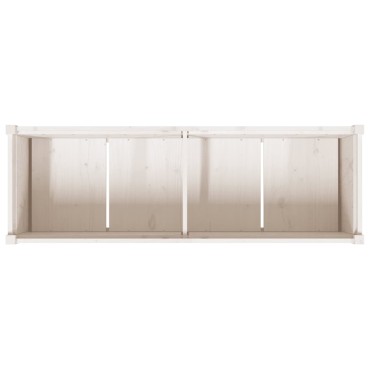 vidaXL Ζαρντινιέρα Λευκή 150 x 50 x 70 εκ. από Μασίφ Ξύλο Πεύκου