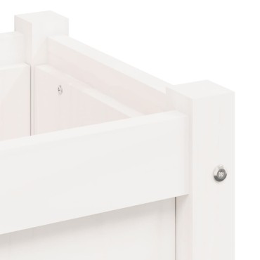 vidaXL Ζαρντινιέρα Λευκή 150 x 50 x 70 εκ. από Μασίφ Ξύλο Πεύκου