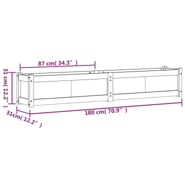 vidaXL Ζαρντινιέρα 180 x 31 x 31 εκ. από Εμποτισμένο Ξύλο Πεύκου