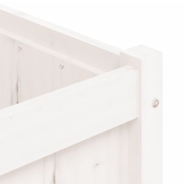 vidaXL Ζαρντινιέρα Λευκή 150 x 50 x 50 εκ. από Μασίφ Ξύλο Πεύκου