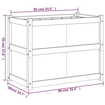 vidaXL Ζαρντινιέρα Λευκή 90 x 50 x 70 εκ. από Μασίφ Ξύλο Πεύκου