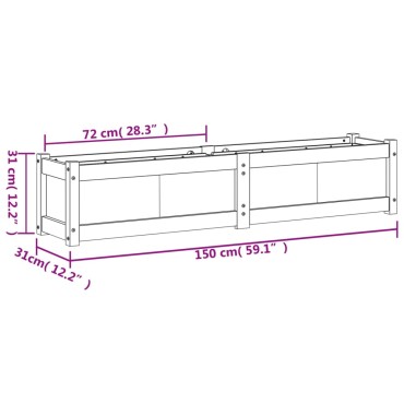 vidaXL Ζαρντινιέρα 150 x 31 x 31 εκ. από Εμποτισμένο Ξύλο Πεύκου