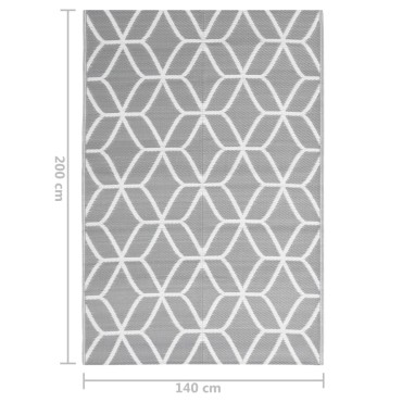vidaXL Χαλί εξωτερικού χώρου ARAKIL Γκρι 140x200 cm PP