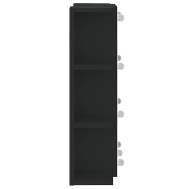 vidaXL Έπιπλο Καθρέπτη με LED Μαύρο 70x16,5x60cm 1 τεμ.