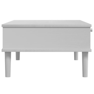 vidaXL Τραπεζάκι Σαλονιού SENJA Λευκό / Ρατάν 100x55x33cm Μασίφ Ξύλο 1 τεμ.