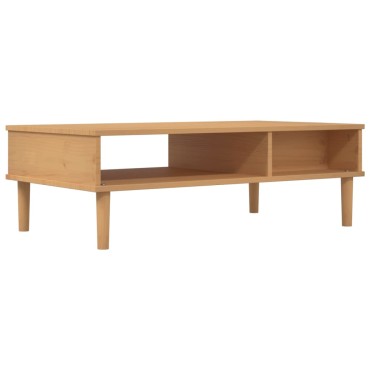 vidaXL Τραπεζάκι Σαλονιού SENJA Καφέ / Ρατάν 100x55x33cm Μασίφ Ξύλο 1 τεμ.