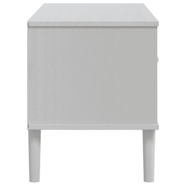 vidaXL Έπιπλο Τηλεόρασης SENJA Λευκό / Ρατάν 106x40x49cm Μασίφ Πεύκο