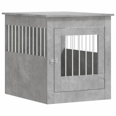 vidaXL Κλουβί Σκύλου Γκρι Σκυροδεμ. 64,5 x 80 x 71 εκ. Επεξεργ. Ξύλο