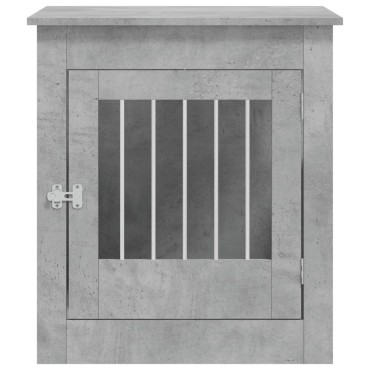 vidaXL Κλουβί Σκύλου Γκρι Σκυροδεμ. 64,5 x 80 x 71 εκ. Επεξεργ. Ξύλο