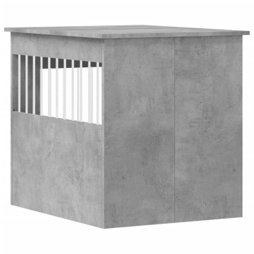 vidaXL Κλουβί Σκύλου Γκρι Σκυροδεμ. 64,5 x 80 x 71 εκ. Επεξεργ. Ξύλο
