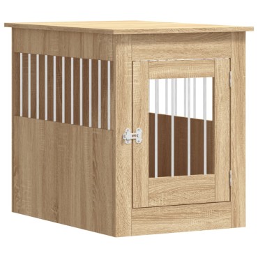 vidaXL Κλουβί Σκύλου Sonoma Δρυς 55 x 80 x 68 εκ. από Επεξεργ. Ξύλο