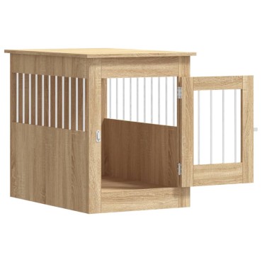 vidaXL Κλουβί Σκύλου Sonoma Δρυς 55 x 80 x 68 εκ. από Επεξεργ. Ξύλο