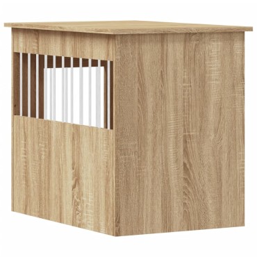 vidaXL Κλουβί Σκύλου Sonoma Δρυς 55 x 80 x 68 εκ. από Επεξεργ. Ξύλο