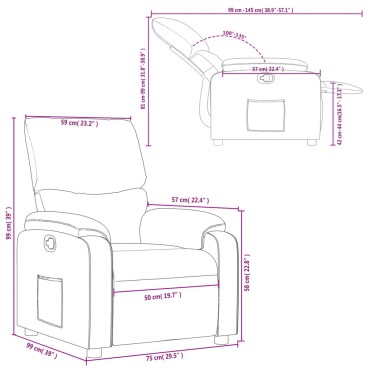 vidaXL Πολυθρόνα Ανακλινόμενη Taupe Υφασμάτινη 75x99x99cm 1 τεμ.