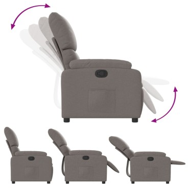 vidaXL Πολυθρόνα Ανακλινόμενη Taupe Υφασμάτινη 75x99x99cm 1 τεμ.