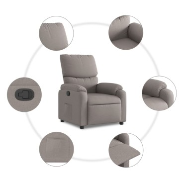 vidaXL Πολυθρόνα Ανακλινόμενη Taupe Υφασμάτινη 75x99x99cm 1 τεμ.