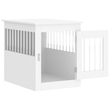 vidaXL Κλουβί Σκύλου Λευκό 55 x 75 x 65 εκ. από Επεξεργασμένο Ξύλο