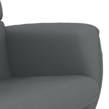 vidaXL Πολυθρόνα Ανακλινόμενη με Υποπόδιο Γκρι από Συνθετικό Δέρμα 49x31x36,5cm 1 τεμ.