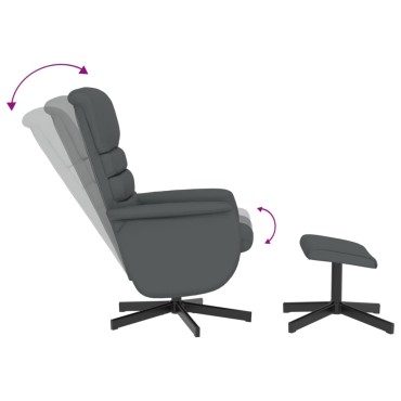 vidaXL Πολυθρόνα Ανακλινόμενη με Υποπόδιο Γκρι από Συνθετικό Δέρμα 49x31x36,5cm 1 τεμ.