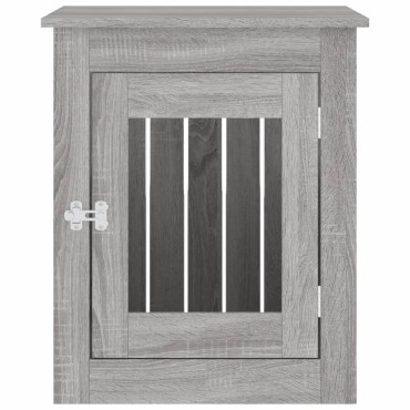 vidaXL Κλουβί Σκύλου Γκρι Sonoma 55x75x65 εκ. από Επεξεργ. Ξύλο