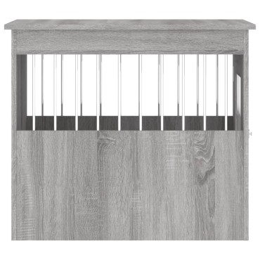vidaXL Κλουβί Σκύλου Γκρι Sonoma 55x75x65 εκ. από Επεξεργ. Ξύλο