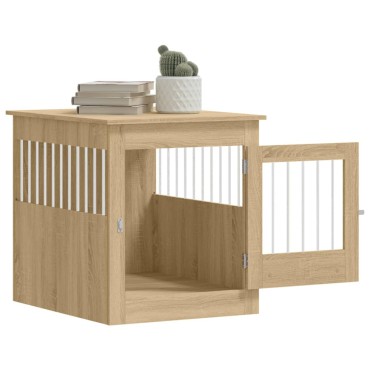 vidaXL Κλουβί Σκύλου Sonoma Δρυς 64,5 x 80 x 71 εκ. από Επεξεργ. Ξύλο