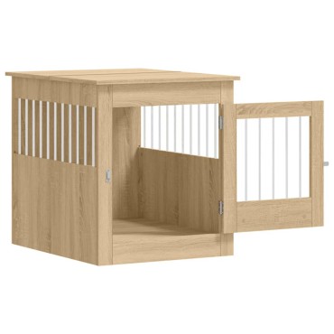 vidaXL Κλουβί Σκύλου Sonoma Δρυς 64,5 x 80 x 71 εκ. από Επεξεργ. Ξύλο