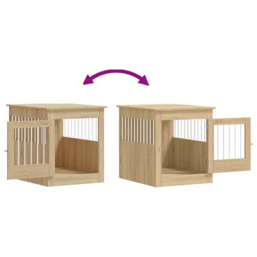 vidaXL Κλουβί Σκύλου Sonoma Δρυς 64,5 x 80 x 71 εκ. από Επεξεργ. Ξύλο