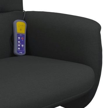 vidaXL Πολυθρόνα Μασάζ Ανακλινόμενη με Υποπόδιο Μαύρη Υφασμάτινη 49x32x36cm 1 τεμ.