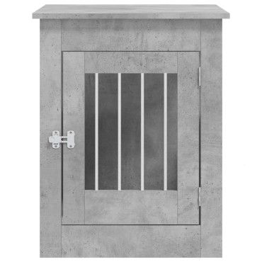 vidaXL Κλουβί Σκύλου Γκρι Σκυροδεμ. 55x80x68 εκ. από Επεξεργ. Ξύλο