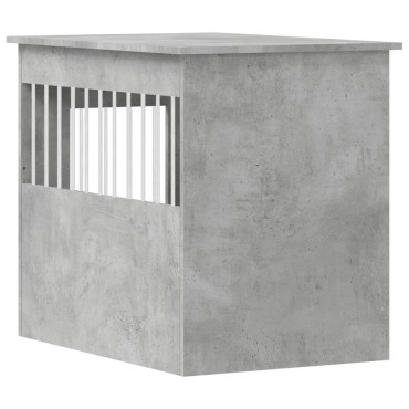 vidaXL Κλουβί Σκύλου Γκρι Σκυροδεμ. 55x80x68 εκ. από Επεξεργ. Ξύλο