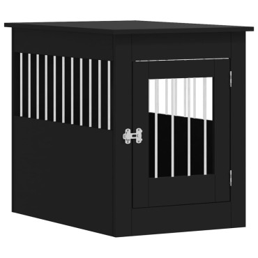 vidaXL Κλουβί Σκύλου Μαύρο 55x80x68 εκ. από Επεξεργασμένο Ξύλο
