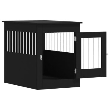 vidaXL Κλουβί Σκύλου Μαύρο 55x80x68 εκ. από Επεξεργασμένο Ξύλο