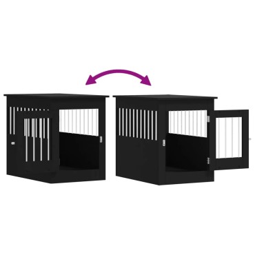vidaXL Κλουβί Σκύλου Μαύρο 55x80x68 εκ. από Επεξεργασμένο Ξύλο