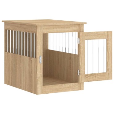 vidaXL Κλουβί Σκύλου Sonoma Δρυς 55 x 75 x 65 εκ. από Επεξεργ. Ξύλο
