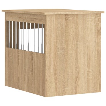 vidaXL Κλουβί Σκύλου Sonoma Δρυς 55 x 75 x 65 εκ. από Επεξεργ. Ξύλο