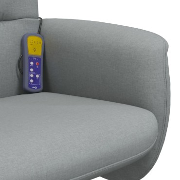 vidaXL Πολυθρόνα Μασάζ Ανακλινόμενη με Υποπόδιο Αν. Γκρι Υφασμάτινη 49x32x36cm 1 τεμ.