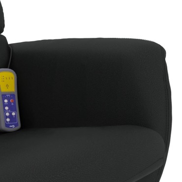 vidaXL Πολυθρόνα Μασάζ Ανακλινόμενη Μαύρη Συνθετικό Δέρμα & Υποπόδιο 49x31x36,5cm 1 τεμ.