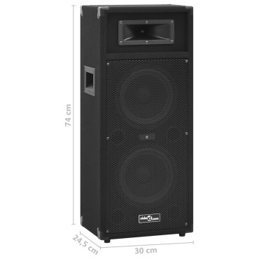 vidaXL Ηχεία Επαγγελματικά Παθητικά Hifi 2 τεμ. Μαύρα 1000 W