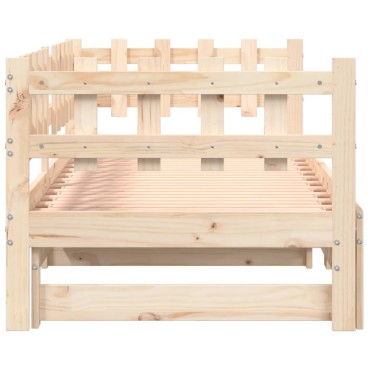 vidaXL Καναπές Κρεβάτι Συρόμενος 2x(90x200) εκ. από Μασίφ Ξύλο Πεύκου
