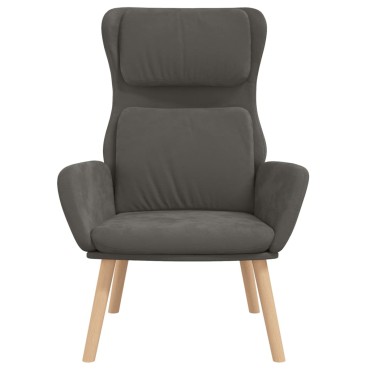 vidaXL Πολυθρόνα Relax Σκούρο Γκρι Βελούδινη 70x77x98cm 1 τεμ.