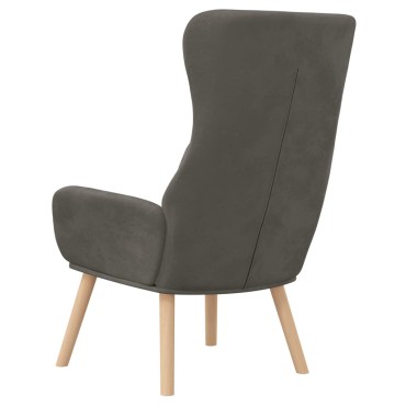vidaXL Πολυθρόνα Relax Σκούρο Γκρι Βελούδινη 70x77x98cm 1 τεμ.