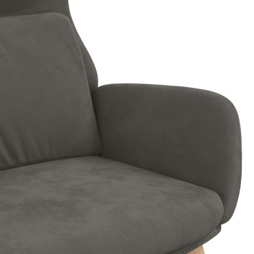 vidaXL Πολυθρόνα Relax Σκούρο Γκρι Βελούδινη 70x77x98cm 1 τεμ.