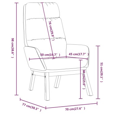 vidaXL Πολυθρόνα Relax Μαύρη Υφασμάτινη 70x77x98cm 1 τεμ.